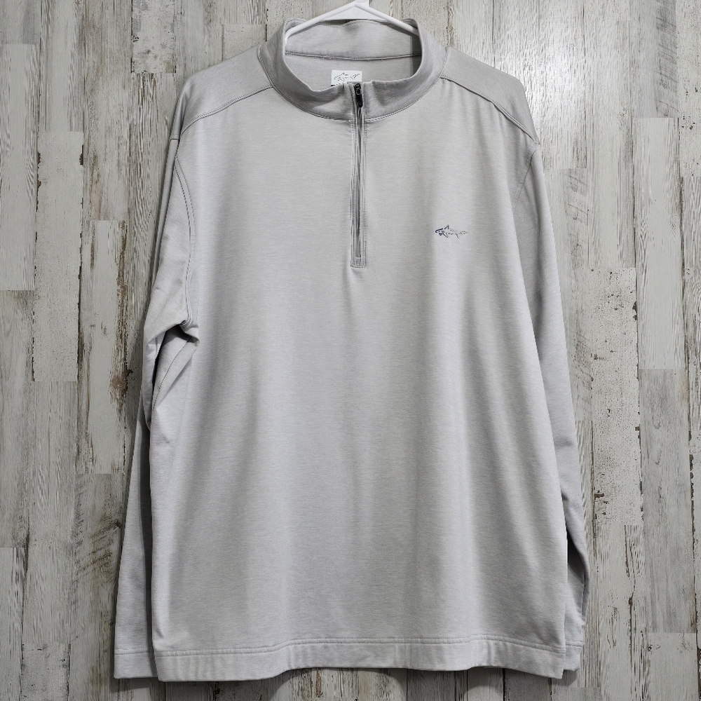 Greg Norman Play Dry Gray 1/4 Zip Long Sleeve Pullover Golf Shirt Men's Size XL